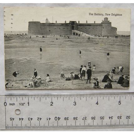 George V postcard New Brighton, The Battery