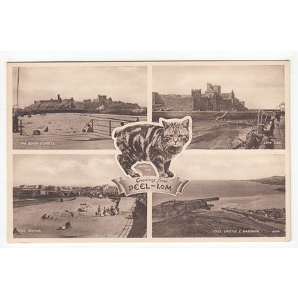 Multiview of Peel Isle of Man Postcard IOM 6124