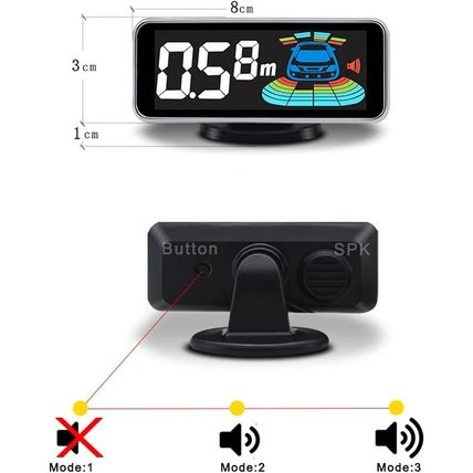 Backup Parktronic System Car Auto Vehicle Reverse with 8 Parking Sensors Kit Dis