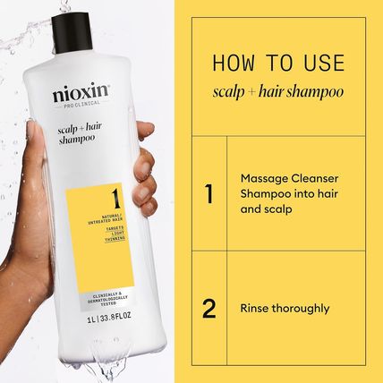 Nioxin System 1 Scalp + Hair Thickening Shampoo | for Natural Hair with Light Th