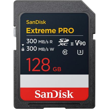 Sandisk 128GB Extreme PRO SDXC UHS-II Memory Card - up to 300Mb/S Read and Write