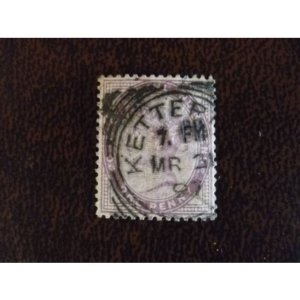 1881 GB Queen Victoria SG172 1d lilac fine used stamp Kettering March 31 1897