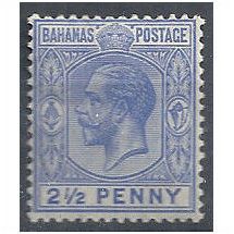 Bahamas 1922 SG119 2 1/2d Ultramarine Mounted Mint . .