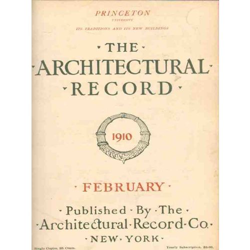 Architectural Record 1910 February Vintage Magazine Cover