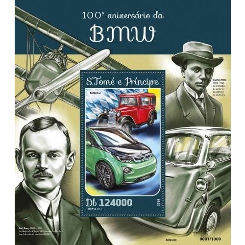 SAO TOME PRINCIPE 2016 SHEET MNH BMW CARS COCHES VOITURES AUTOS 1A