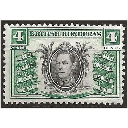 British Honduras 1938 SG153 4c Black & Green Mounted Mint . .. .