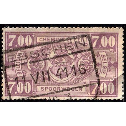 Belgium 1941 Railway Parcelpost 7,00Fr Used Stamp Spoorwegen