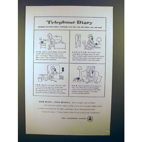 1957 Bell Telephone Ad - Telephone Diary!
