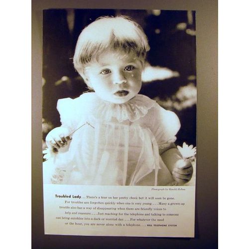 1957 Bell Telephone Ad - Troubled Lady!
