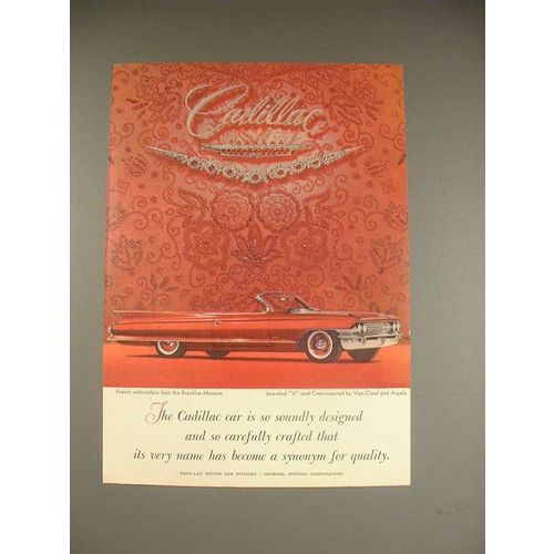 1961 Cadillac Convertible Car Ad - Soundly Designed!