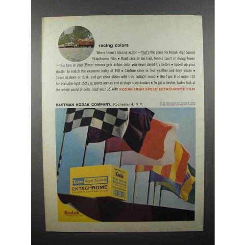 1961 Kodak High Speed Extrachrome Film Ad - Racing