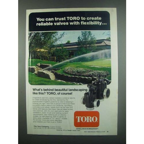 1984 Toro Irrigation Products Ad - Reliable Valves