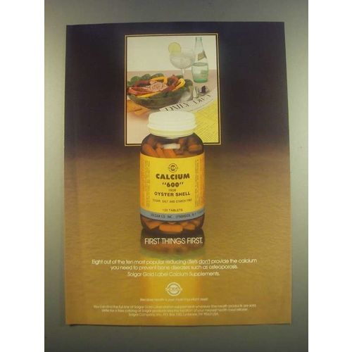 1985 Solgar Gold Label Calcium Supplements Ad