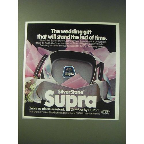 1987 Du Pont SilverStone Supra Cookware Ad - The wedding gift that will stand