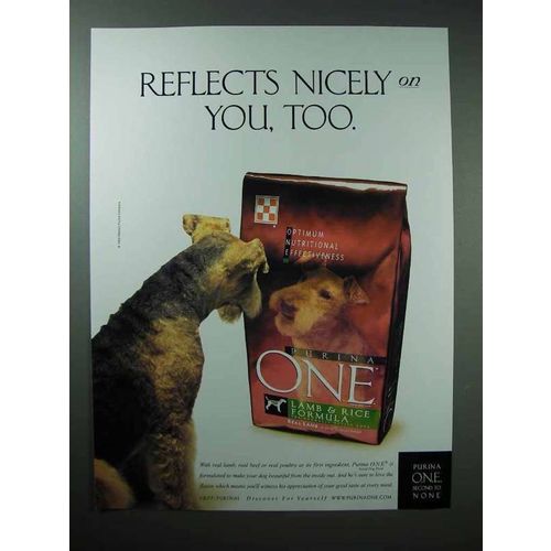 1999 Purina One Dog Food Ad - Reflects Nicely