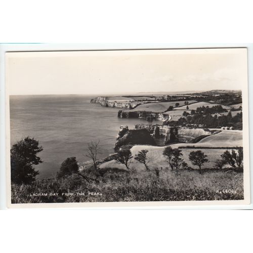Ladram Bay from the Peak Postcard RP Devon 4404