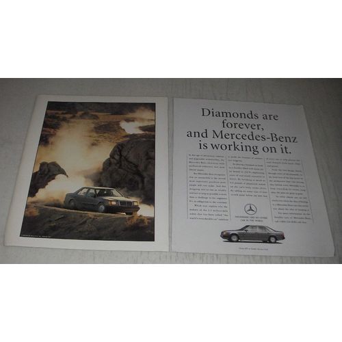 1991 Mercedes-Benz Car Ad - Diamonds are forever, Mercedes-Benz is working on it