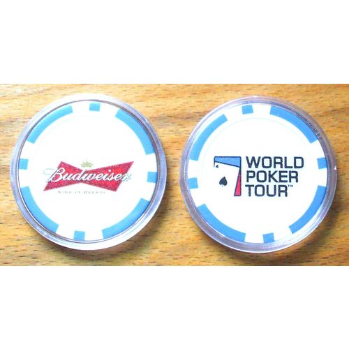 Budweiser Beer World Poker Tour POKER CHIP Golf Ball Marker - Blue