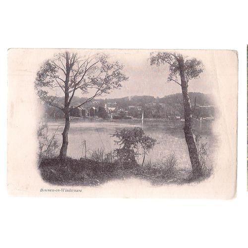 BOWNESS-ON-WINDERMERE, CUMBRIA. antique postcard 1919 pm Waterworks, Wroughton =