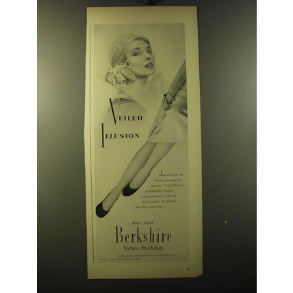 1950 Berkshire Nylace Stockings Ad - Veiled illusion