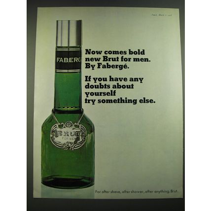 1968 Faberge Brut After Shave Ad - Now comes bold new Brut for men