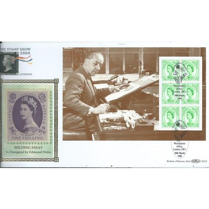 fdc benham silk first day cover prestige booklet stamp show wildings d315 .20p