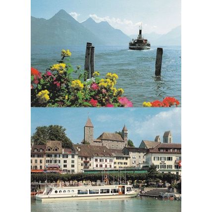 Zurichsee Lucerne Lake Ferry Boat Trips Swiss Switzerland 2x Postcard s
