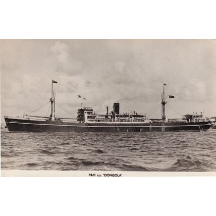 P&O Dongola Cargo Ship Real Photo Vintage Postcard