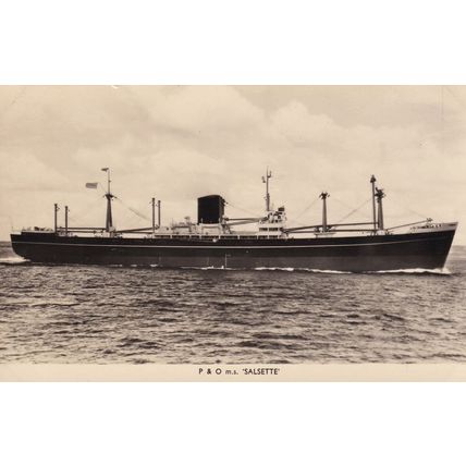 P&O Salsette Cargo Ship Real Photo Vintage Postcard