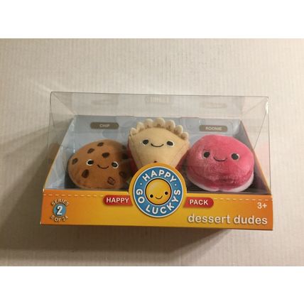 NEW Hallmark Happy Go Luckys Plush Dessert Dudes - Chip, America & Roonie