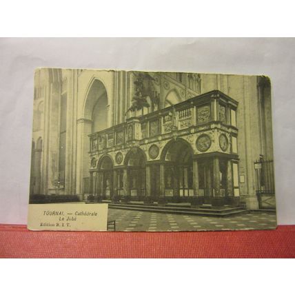 THE CATHEDRAL, TOURNAI, BELGIUM . unused antique postcard . dated 1909 /