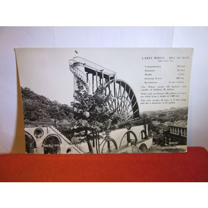 THE GREAT WHEEL, LAXEY, ISLE OF MAN used vintage postcard RP 1963 pm =