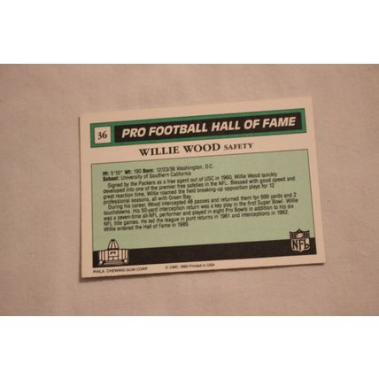 Willie Wood 1990 Swell Pro Football Hall of Fame NO. 36