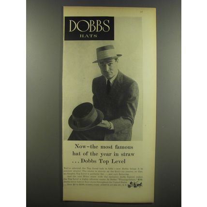 1956 Dobbs Hats Ad - The most famous hat of the year in straw