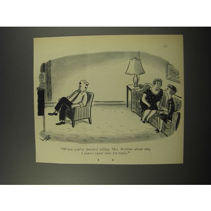1956 Cartoon by Syd Hoff - When you've finished telling Mrs. Robbins