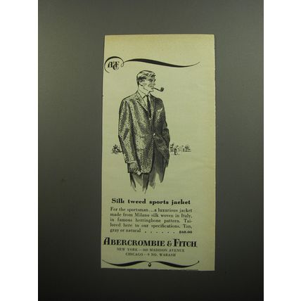 1957 Abercrombie & Fitch Silk Tweed Sports Jacket Advertisement