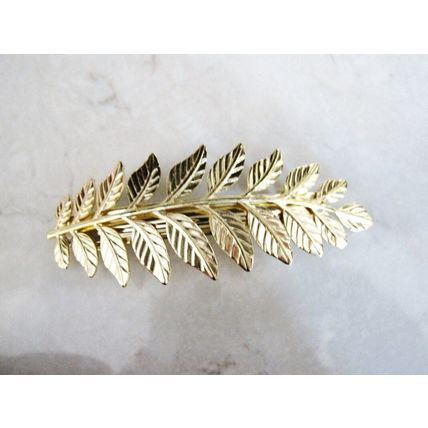 Gold or silver leaf hair clip clamp barrette