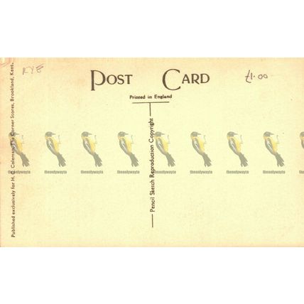 Brookland Church, Kent, H C Coleman Pencil Sketch Postcard