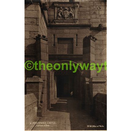 Pendennis Castle, Entrance to Keep, Postcard 1942