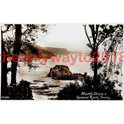 North Shore & Goscar Rock, Tenby, Wales, Postcard