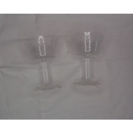 2 Victorian/Edwardian Champagne Coupe Glasses