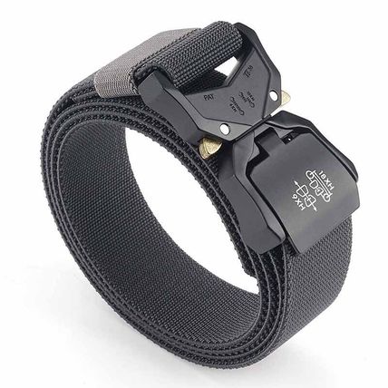 Mens Tactical Belt Alloy Zinc Buckle Outdoor Work Hiking Elastic Belt Stretching