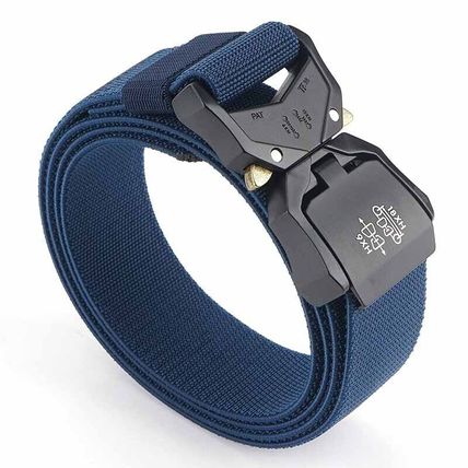 Mens Tactical Belt Alloy Zinc Buckle Outdoor Work Hiking Elastic Belt Stretching