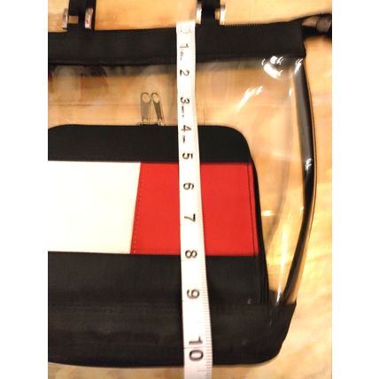 Clear PVC Clear Bag 10 x 11 Phone Outer Pocket Black Double Shoulder Straps
