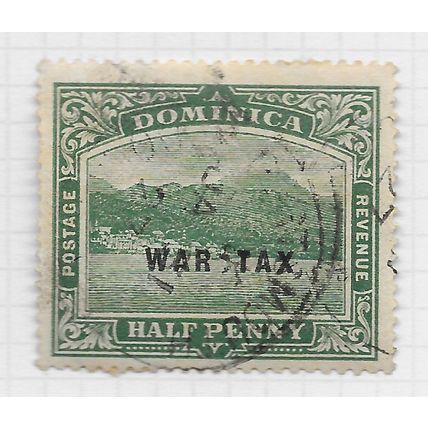 DOMINICA 1918 KG5 ONE HALF PENNY WAR TAX SG57 57 SG USED