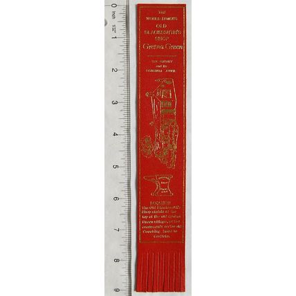 Vintage: red leather bookmark - Old Blacksmith's Shop, Gretna Green