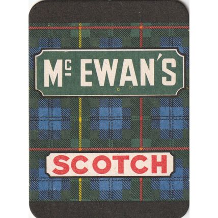 BEER MAT - McEWANS BREWERY - SCOTCH (EXPORT TO BELGIUM) - (Cat No 025) - (1977)