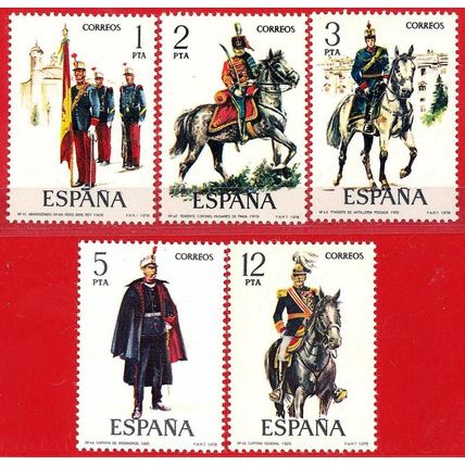 España. 1978. Mi # 2343 / 2347. Uniformes Militares. Military Uniforms (G IX)