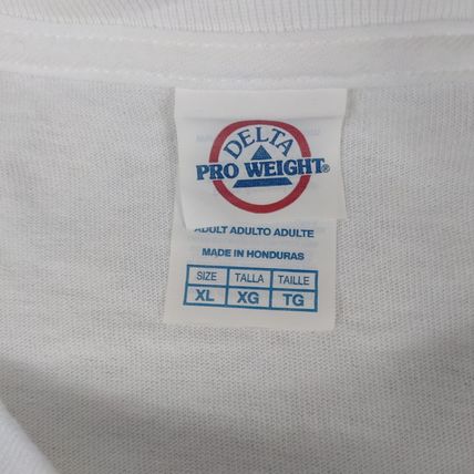 Delta Pro Mens White S/S T-Shirt "Patriotic Fish" Sz XL Measurements Below