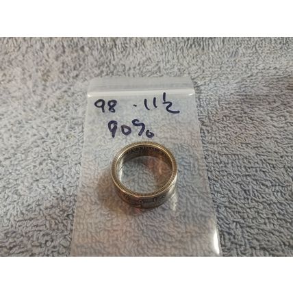 1998 90% Silver Half Dollars coin ring handmade size 11 1/2
